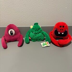 Emirates Airlines Fly With Me Plush Monster Seatbelt Critters Set Of 3 EUC